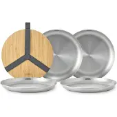 Black+blum Campingteller Stainless Steel Plate Silber (4er-Set)