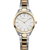 Bering Damen Armbanduhr Ultra Slim 31 mm 3 ATM Saphirglas Slim Design Armband Edelstahlband mit Edelstahlelementen 17231-704
