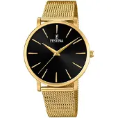 Festina Quarzuhr "Ladies Classic", gold (goldfarben, schwarz), Armbanduhren, Damen, goldfarben, Quarzuhr, Armbanduhr, Damenuhr, Edelstahlarmband