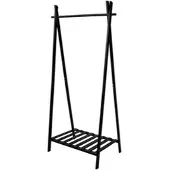 Wellhome - Bambus-Garderobe mit Regal 78x44,5x159 cm in Schwarz
