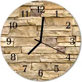 Tulup Glasuhr Wanduhr Küchenuhr Echt-Glas 30fi cm Mauer beige