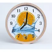 Tulup Holzuhr 30fi cm wanduhr - Orange lebendiges Wasser