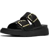 FitFlop Damen Pantoletten Buckle Two Bar Slides - Zwart - Größe 43