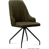 58 aufm Kessel Esszimmerstuhl (4er-Set) Dilara 52x91x60 Schwarz/Khaki