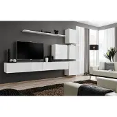 ASM-Moebel Anbauwand Wohnwand Wohnzimmer Schrankwand SWITCH X mit Push - Click