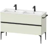Duravit Sivida Waschtischunterbau, 2 Schubkästen, Griffleiste Diamantschwarz Matt, 1280x477x591mm, zu ME by Starck, SV46470BDHH0000, Farbe: Blassgrün matt