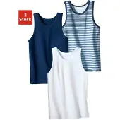 H.I.S. Unterhemd "Achseltop" Packung, 3er Pack, 3 Stk. weiches Jersey-Material, tiefer Rundhals-Ausschnitt