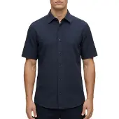 BOSS Rash Leinen Casual Hemd Herren M