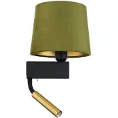 Licht-Erlebnisse Wohnliche Wandleuchte mit Schalter Lesearm Stoffschirm Wohnzimmer Schlafzimmer Wandlampe LEONIE