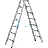 Zarges gebördelte Stehleiter, eloxiert Saferstep B 2x7 Stufen