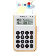 Reiner SCT Chipkartenleser cyberJack one, Sicherheitsklasse 3, SECODER-Funktion, TAN Generator, USB 2.0, USB-Kabel, B 68 x T 12 x H 114 mm, weiß-gelb