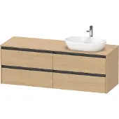 Duravit Waschtischunterschrank Ketho.2 160x55cm, B re, Ei Nat, 4 Schub., wandhängend