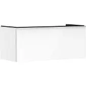 Hansgrohe Xelu Q Waschtischunterschrank, 1180x550, 1 Schubkasten, für Konsolen mit Aufsatzwaschtisch, geschliffen, 54062000, Farbe: Möbel Weiß Hochglanz/Griff Chrom
