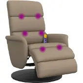 vidaXL Massagesessel mit Fußteil Cappuccino-Braun Kunstleder