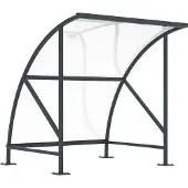 WSM Überdachungssystem Modell Bamberg, transparent, B 2040 mm, verkehrsweiß RAL 9016