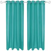 Arsvita 2er Pack Gardine Blickdicht Alessia mit Ösen 140x245cm türkis