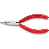 Knipex Flachrundzange DIN ISO 5745 Länge 125mm mit Schneide gerade Chrom Kunststoff-Überzogen - 25 03 125
