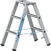 Zarges gebördelte Stehleiter, eloxiert Saferstep B 2x3 Stufen