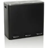 Hjh OFFICE Mülleimer 54 Liter Clean 9 Abfalleimer Mülltrenner rechteckig für Küche, Büro mit Step-On 56.0 x 61.0 x 31.5 cm