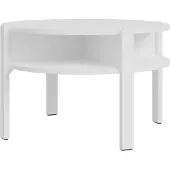 Forte Beistelltisch "Tobago, runder Couchtisch mit 4 Ablagefächern, B/H/T 74,4/45,5/74,4 cm", weiß, B:74,4cm H:45,5cm T:74,4cm, Tische, Beistelltisch, Durchmesser ca. 74,5 cm
