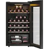 Haier Wine Bank 50 Serie 3 HWS34GGH1, Weinkühler mit Kompressor, Freistehend, 34 Flasche(n), G, Schwarz, Schwarz