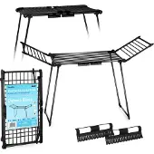 Massido Debora Stand-Wäschetrockner, ausziehbar, schwarz, 19 m