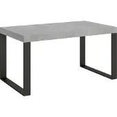 Itamoby Ausziehbarer Tisch 90x160/264 cm Tecno Cemento Anthrazit Gestell