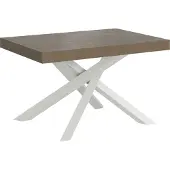 Itamoby Ausziehbarer Tisch 90x120/380 cm Volantis taubengrauer weißer Rahmen