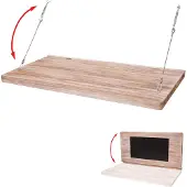 Mendler Wandtisch HWC-H48, Wandklapptisch Wandregal Tisch mit Tafel, klappbar Massiv-Holz 120x60cm