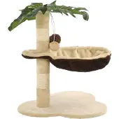 Syfax Katzen-Kratzbaum mit Sisal-Kratzstange 50 cm Beige und Braun