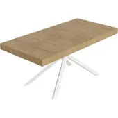 Itamoby Niket Ausziehtisch 200/460x90 cm Natur-Eiche weiße Beine