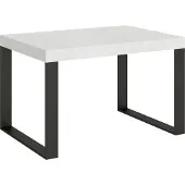 Itamoby Ausziehbarer Tisch 90x130/390 cm Tecno White Ash Anthrazit Gestell