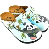 Calceo Damen Clogs mit einem Panda WCAL362 37