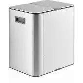Hjh OFFICE Mülleimer 30 Liter Clean 10 Abfalleimer Mülltrenner rechteckig für Küche, Büro mit Step-On 47.5 x 43.0 x 37.5 cm