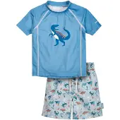 Playshoes UV-Schutz Bade-Set Dino in blau | Gr.: 134/140