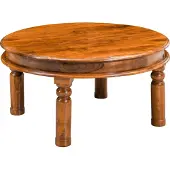 MASSIVMOEBEL24.DE MASSIVMOEBEL24 Couchtisch rund 90x90x45 Akazie honig lackiert OXFORD #0330