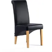 Tuoli GmbH SIX Lederstuhl Felice | Leder Schwarz - Eiche - Lederstühle Stühle Stuhl Federkern