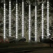 Lapamax LED Fallendes Licht Meteorschauer Weihnachtsbeleuchtung Wasserdicht (288LEDs,50CM,Weiß)