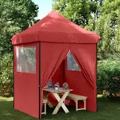 Prolenta Maison Exclusive - Partyzelt Faltbar Pop-Up mit 4 Seitenteilen Burgunderrot