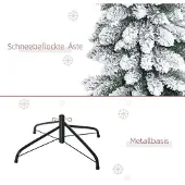 Youjia Künstlicher Weihnachtsbaum, schneebedeckt, schmales Design, feuerfest, 180 cm, Grün/Weiß
