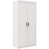 Masseno Drehtürenschrank ELENORA 90 cm Kleiderschrank Schlafzimmer Schrank 2-türig Weiß