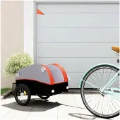 Markenlos Fahrradanhänger Schwarz und Orange 30 kg Eisen