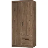 Masseno Drehtürenschrank ELENORA 90 cm Kleiderschrank Schlafzimmer Schrank 2-türig Braun