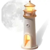 Dopwii Leuchtturm Lampe mit LED Projektor & Musikfunktion – Nachtlicht für Kinderzimmer & Geschenkidee