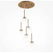 Maytoni Goldene Hängeleuchte 5 Glaskugeln Basic Form G9 20W Messing IP20