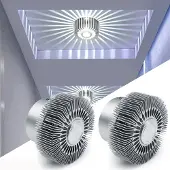 ROSNEK 2 Stück 3W LED Kaltweiß Deckenlicht Panel Einbaustrahler Deckenleuchte Strahler Einbauleuchte