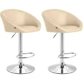 CLP 2er Set Barhocker Miami V2 Kunstleder C creme