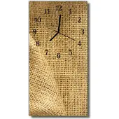 Tulup Glasuhr Wanduhr Küchenuhr Echt-Glas 30x60 Tekstilstoff Beige