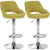 CLP 2er Set Barhocker Milet Stoff C grün
