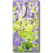 Tulup Glasuhr Wanduhr Küchenuhr Echt-Glas 30x60 Lavendel Mehrfarbig